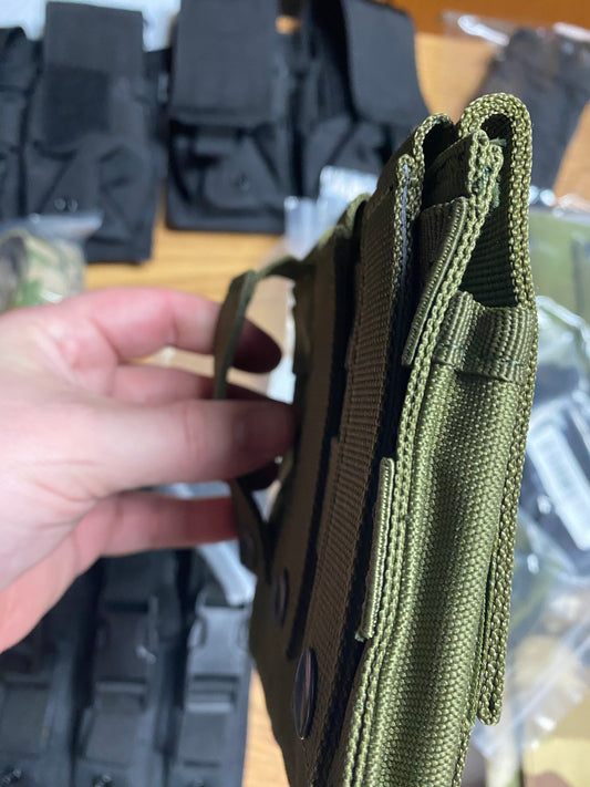 OD Green MOLLE Triple Pistol Mag Holster